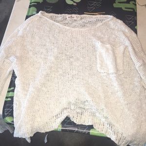 Hollister cream Long sleeve cropped Sweater